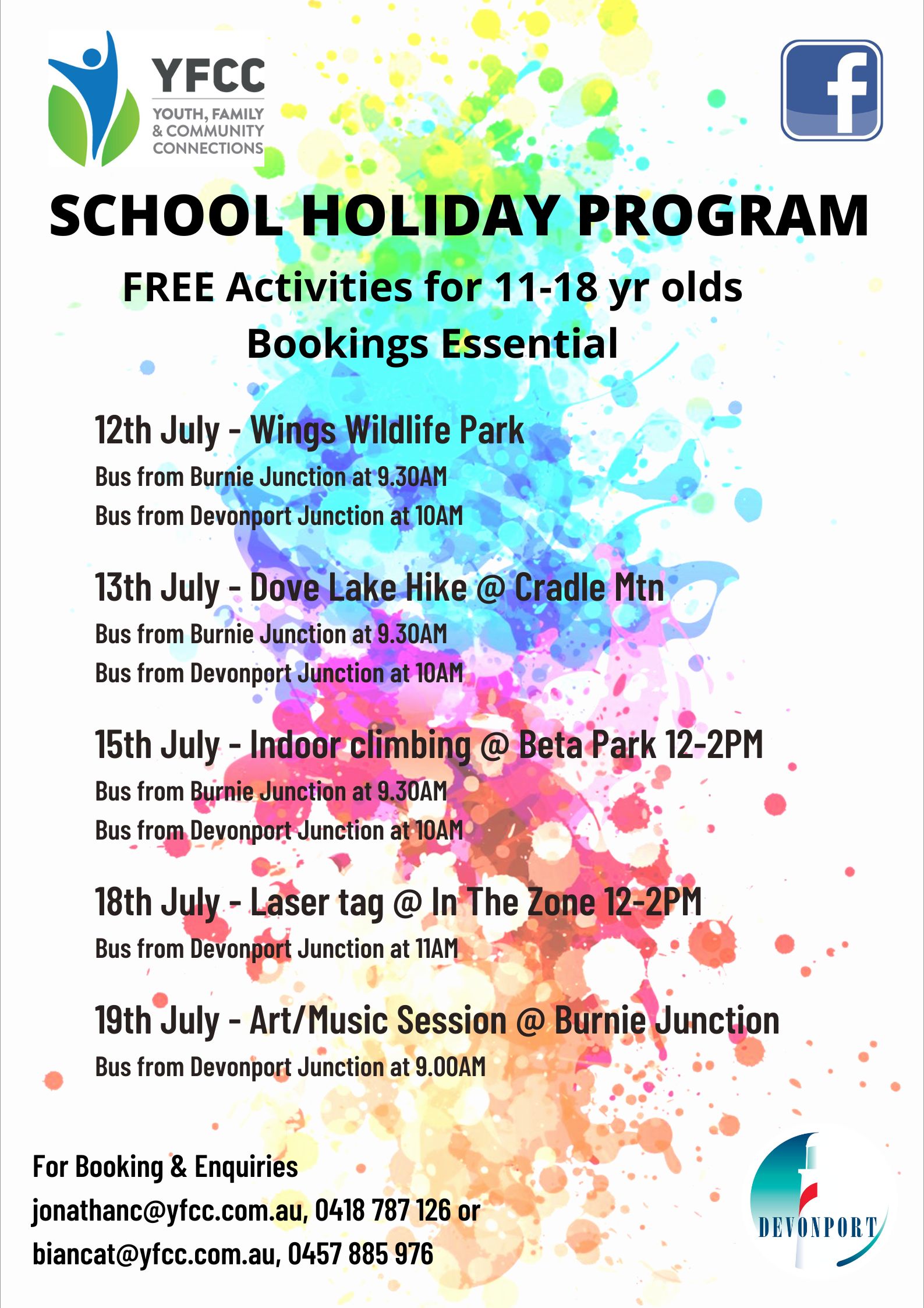 SCHOOL HOLIDAY PROGRAM YFCC